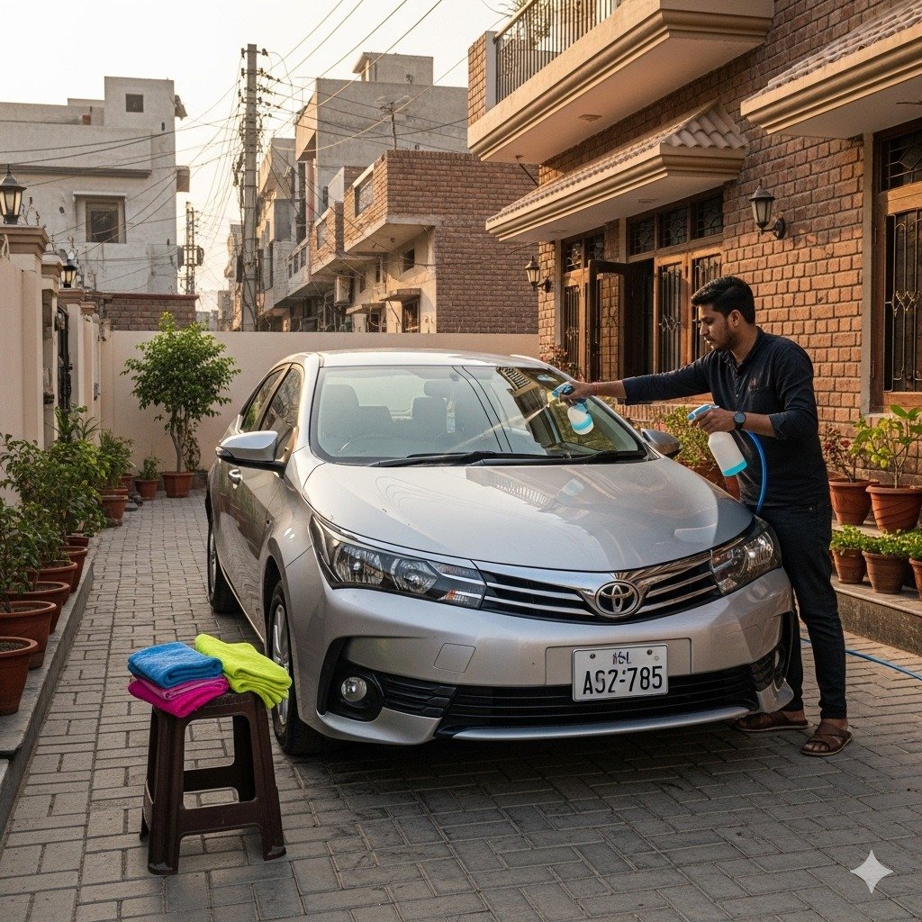 Clean your car with less water. Tips by Bulao.pk